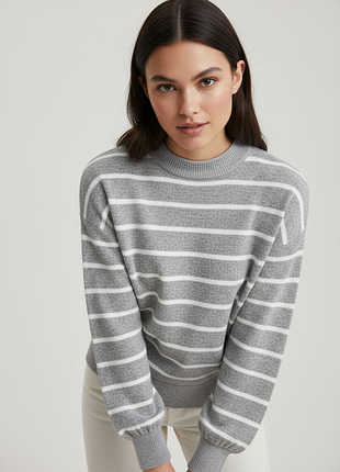 Свитер гольф женский в полоску с горловиной стойка marks&spencer