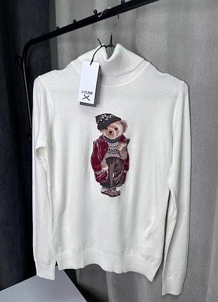 Гольф базовий з принтом мішка молочний joie clair