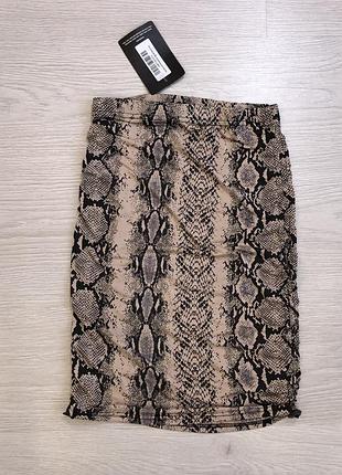 Міні спідниця в зміїний принт, prettylittlething, xs