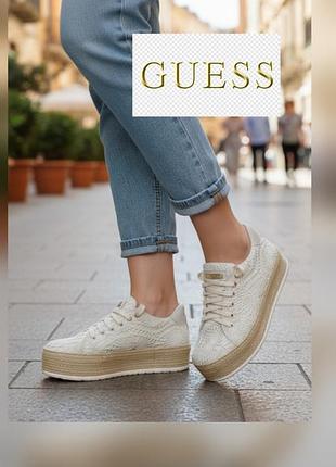Эспадрильи на платформе guess (оригинал) — made in italy!  кроссовки