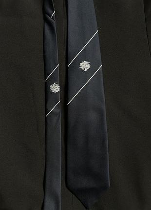 Краватка синя вінтаж з вишивкою дерево