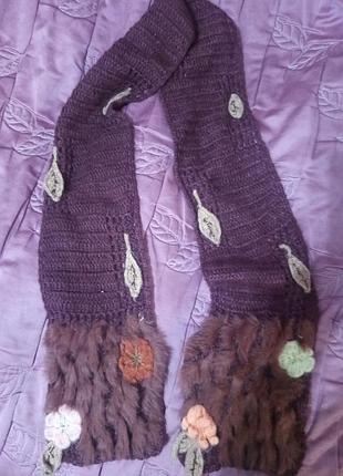 Шарф вязаный теплый