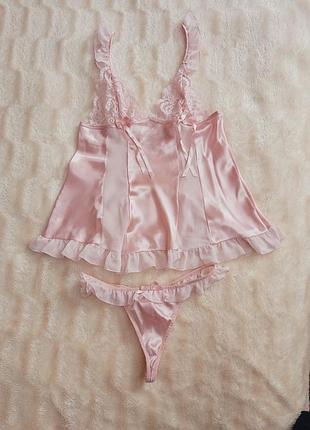 Комплект атласная маечка + трусики avant-premiere