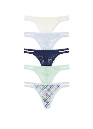 Набір з 5 мереживних трусиків-стрінг wink strappy