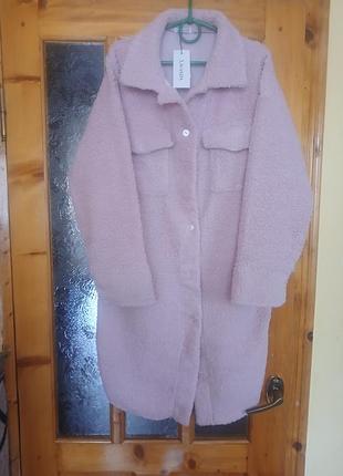 Полупальто "барашек" розовое.