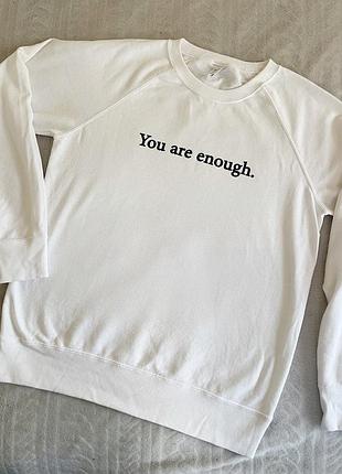 Кофта біла з написом світшот