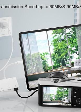 Адаптер lightning — 3 usb sd, mmc для iphone ipad уцінка