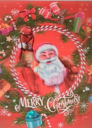 Голографический рождественский коврик красный