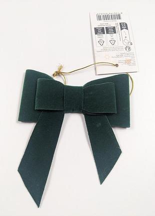 Ялинкова іграшка  формі бантика  10см зелена