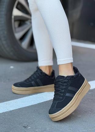 Кроссовки теплые на платформе зима с мехом