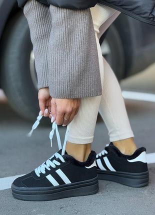 Кросівки кеди на платформі зима з хутром