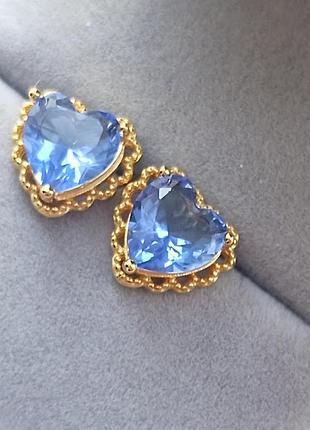 Серьги "сердце фиалки"