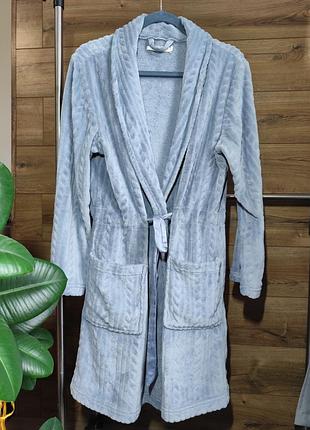 Жіночий махровий теплий халат блакитного кольору women'secret l-xl 48-50