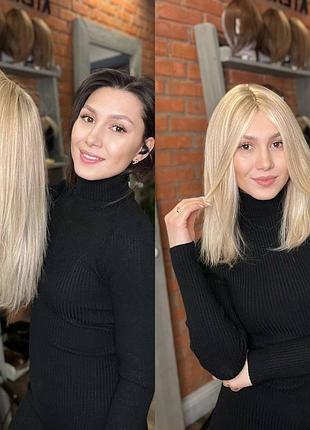 ✨️натуральна медична перука натуральний парик блонд wig фотосессія зачіска