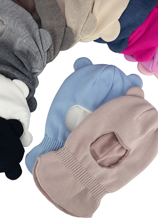 Шапка шлем зимний с ушками, шлем на флисе ушки, теплая шапка шлем