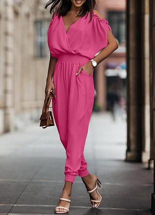 Жіночий рожевий  комбінезон італія р.s-m