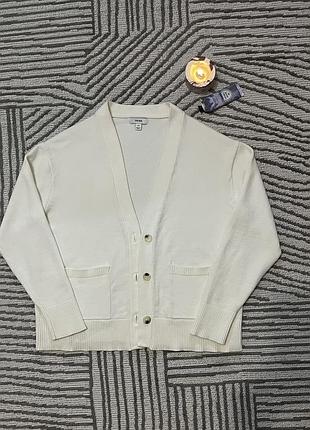 Базовый укороченный молочный кардиган reiss xs/s - вискоза, стиль и комфорт