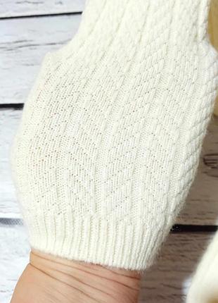 Шкарпетки теплі жіночі шерстяні вовняні носки зимові з вовни однотонні шерсті лами молочні