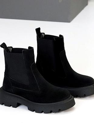 Ботинки "britis", черный, натуральная замша, зима