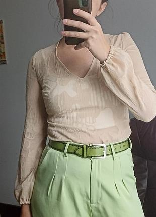 Блуза бежева прозора