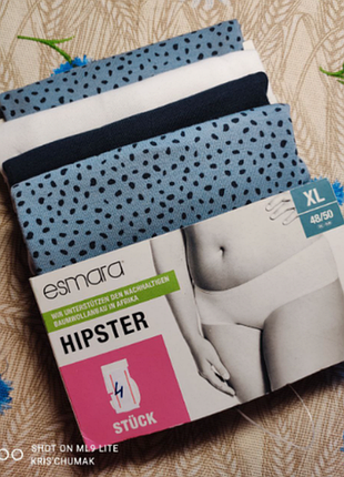 Арт.0199 трусики хипстеры набор 4 шт от esmara размер евро хl 48/50