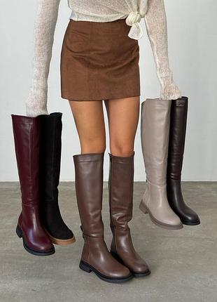 Сапоги еврозима, натуральная кожа/замша премиум