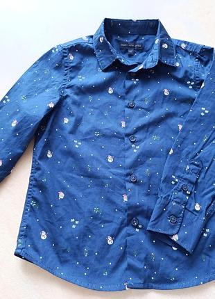 C&amp;a рубашка с новогодним принтом на рост 104