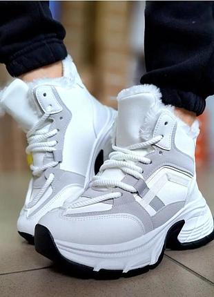 Высокие зимние женские кроссовки на стельку 24 см