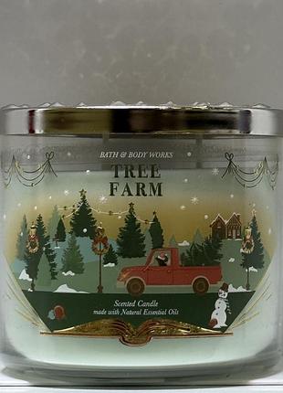 Парфумована свічка на 3 гноти  від bath and body works tree farm