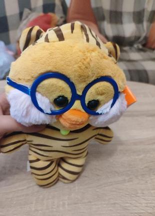 М'яка іграшка каченя lalafanfan у тигровому костюмі 27*18*12 см