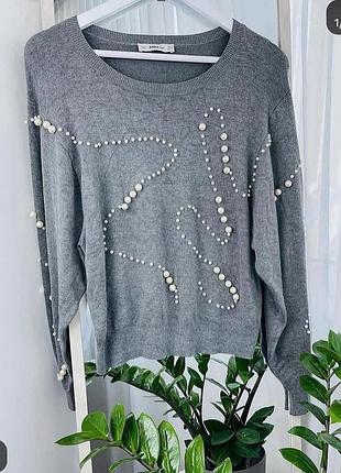 🆂🅰🅻🅴 європа🇪🇺zara. чудова кофтинка сучасного фасону, м’якенька та приємна, прикрашена перлинками