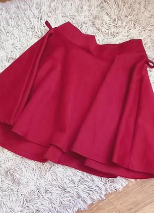 Юбка - тюльпан, цвет бордо, со шлевками для ремня
