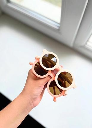 Дитячі сонцезахисні окуляри, для дівчат та хлопчиків, колір беж і персиковий