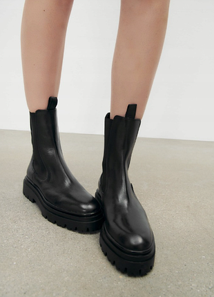 Кожаные ботинки zara