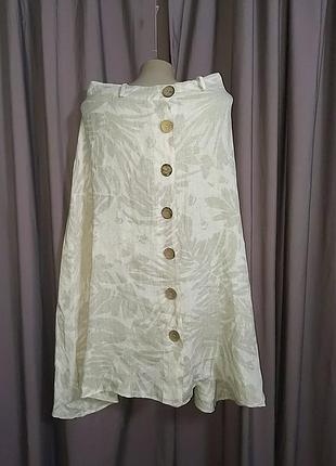 Лляна спідниця на ґудзиках