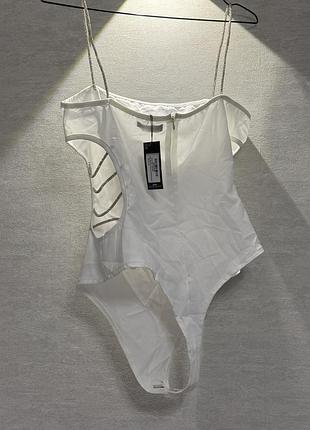 Білий боді plt з камінцями