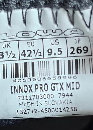 Черевики lowa innox pro gtx mid black-grey 8