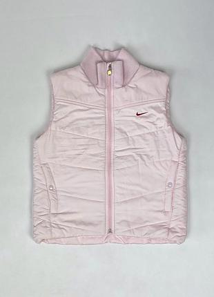 Вінтажна жилетка nike vintage pink ніжно рожева жіноча безрукавка жилет розмір xs - s