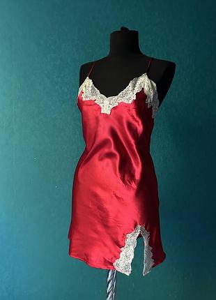 Комбінація червона з мереживом xs-m