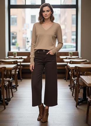 Бежевый свитер пуловер zara