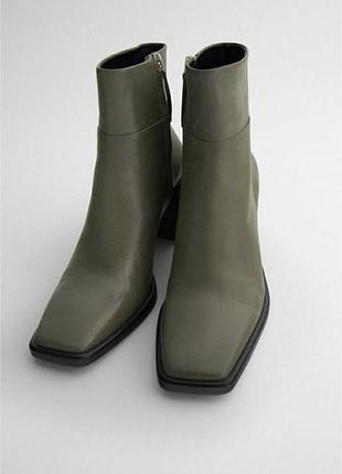 Кожаные ботинки zara, ботильоны zara