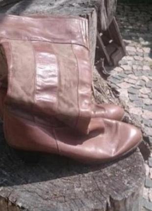 Деми сапоги ara винтаж. р. 37/38. кожа и замша,нюанс.треба пилклеить носики подршва