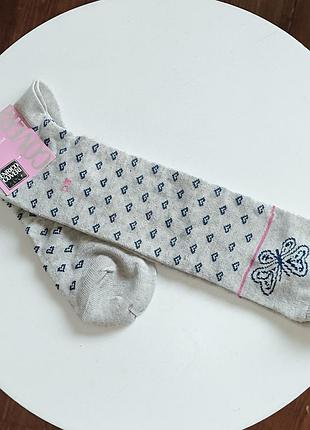 Гольфы подколенники высокие носки серые 34 35 36 37 38 39