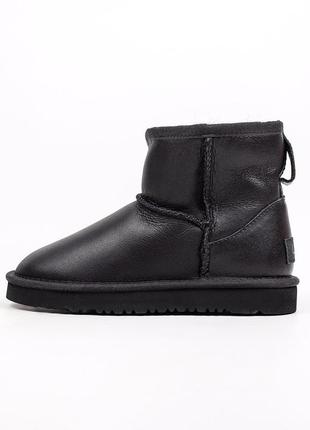 Детские угги ugg kids classic mini black leather