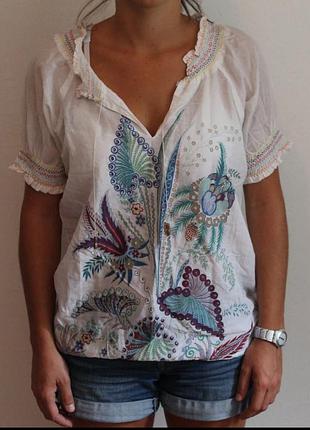 Desigual літня бавовняна блуза, вишиванка