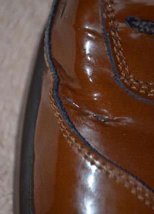 Шикарные кожаные лаковые мягкие удобные ботинки стелька 25 см9 фото