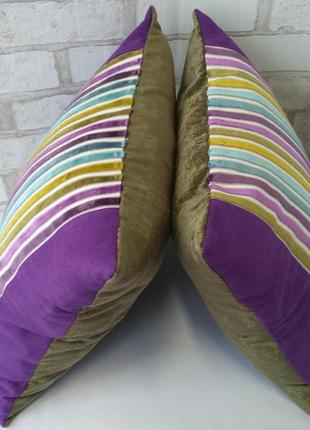 Комплект декоративных подушек "бархатные полосы", 2шт 40см х 40см