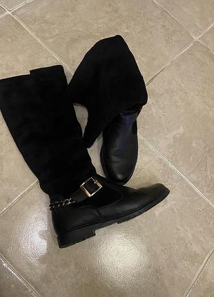 Чоботи шкіряні / замшеві жіночі зимові