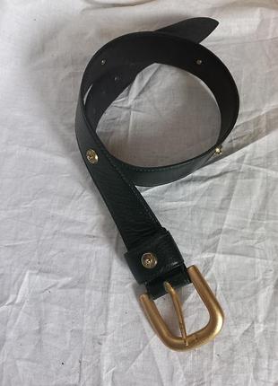 Шкіряний ремінь глибокий смарагдовий колір ambiente