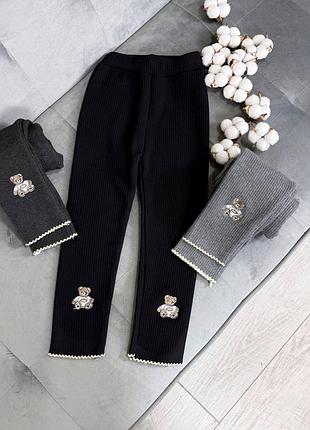 Лосины теплые рубчик мишки